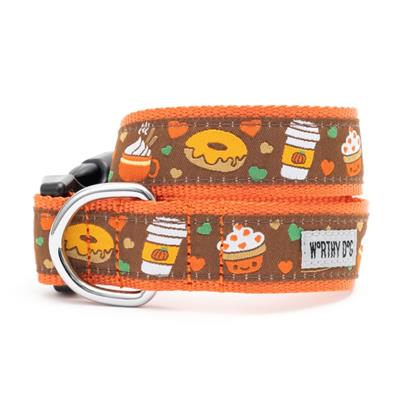 Pumpkin Spice Dog Collar and Lead Set | Adjustable, Durable & Stylish