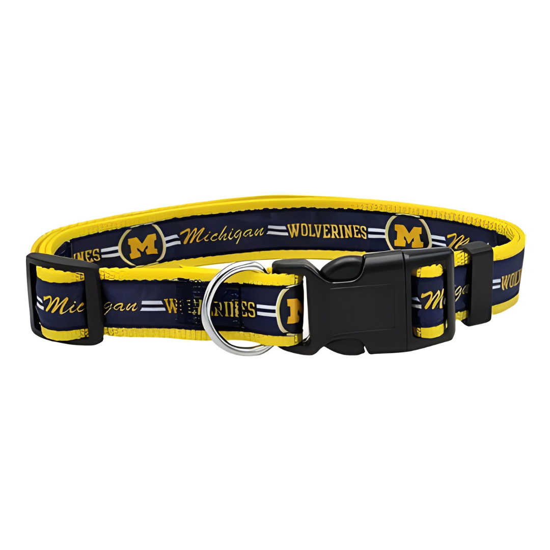 Pets First NCAA Dog Collar – Michigan Team Spirit, Adjustable & Durable