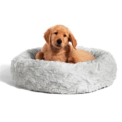 Best Friends by Sheri Lux Donut Dog Bed – Grey 23"x23", Cozy & Calming