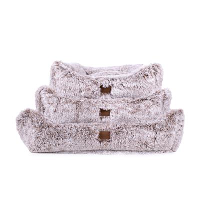 Teddy Bear Faux Fur Kuddler Dog Bed – Brown, Plush & Cozy