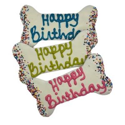 Preppy Puppy Birthday Bone 5.5" – Hand Decorated Dog Treat