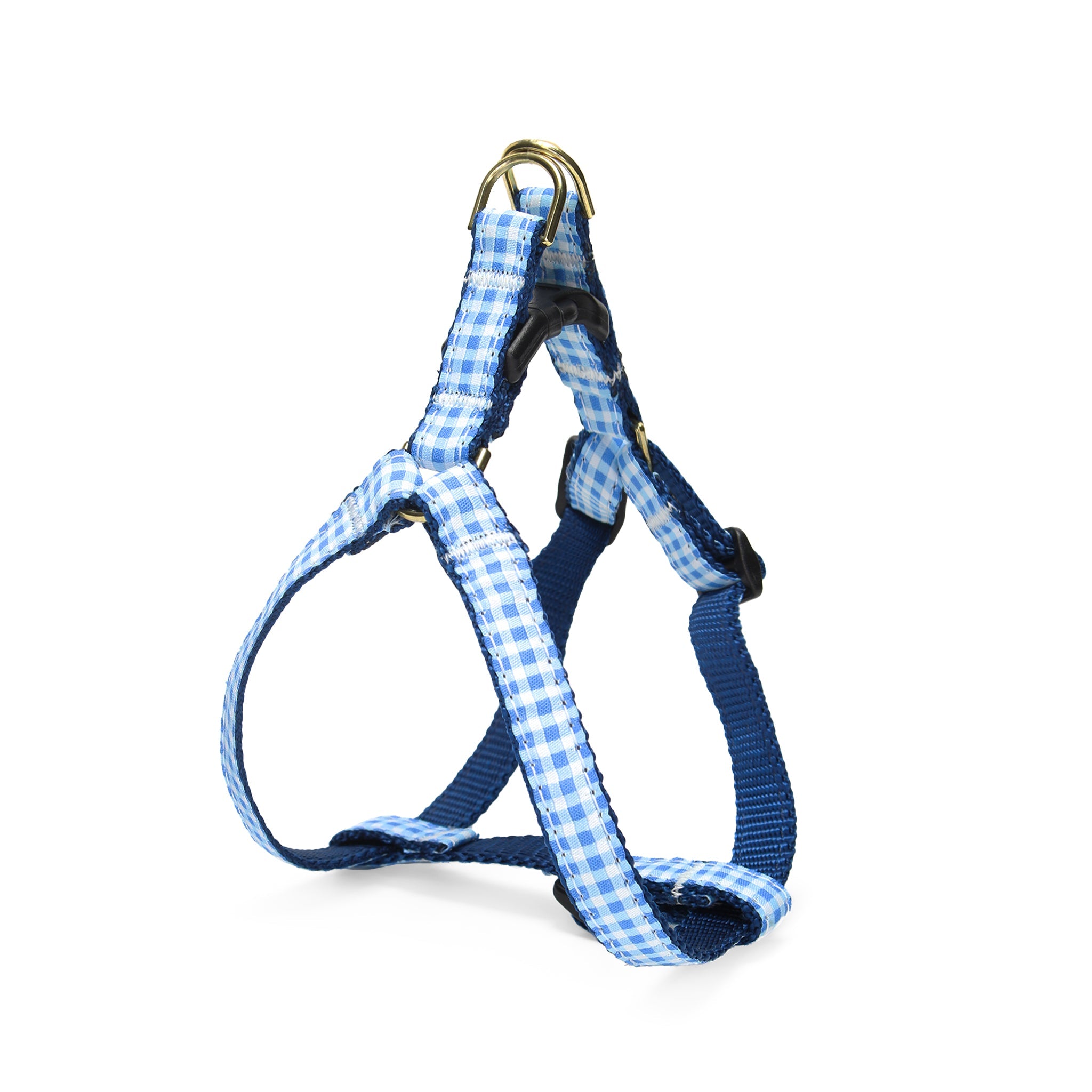 Blue Gingham Small Breed Dog Harness Dog