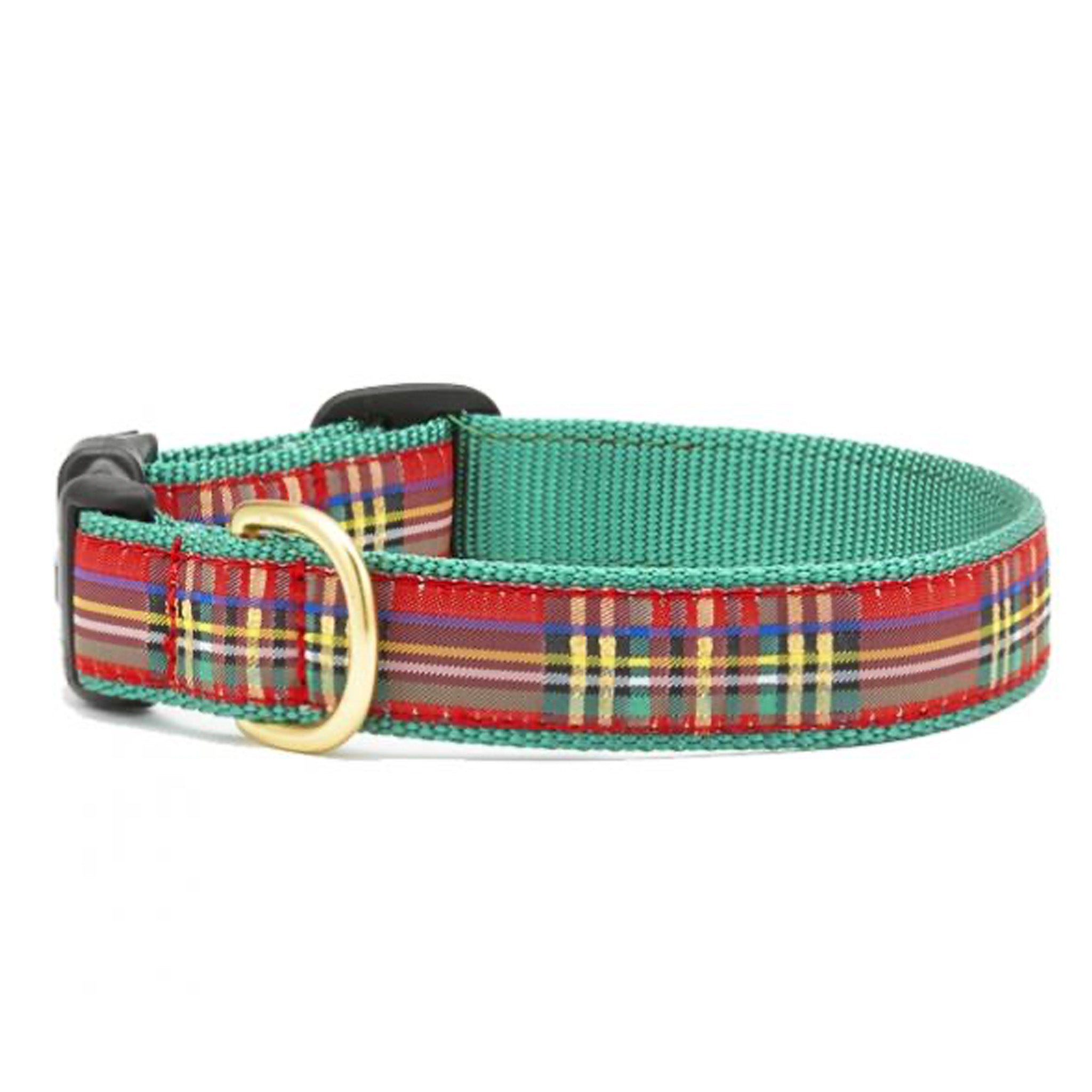 Christmas Sparkle Plaid Dog Collar Dog