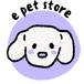 Logo of ePet Store with a cartoon dog face on a purple circle background