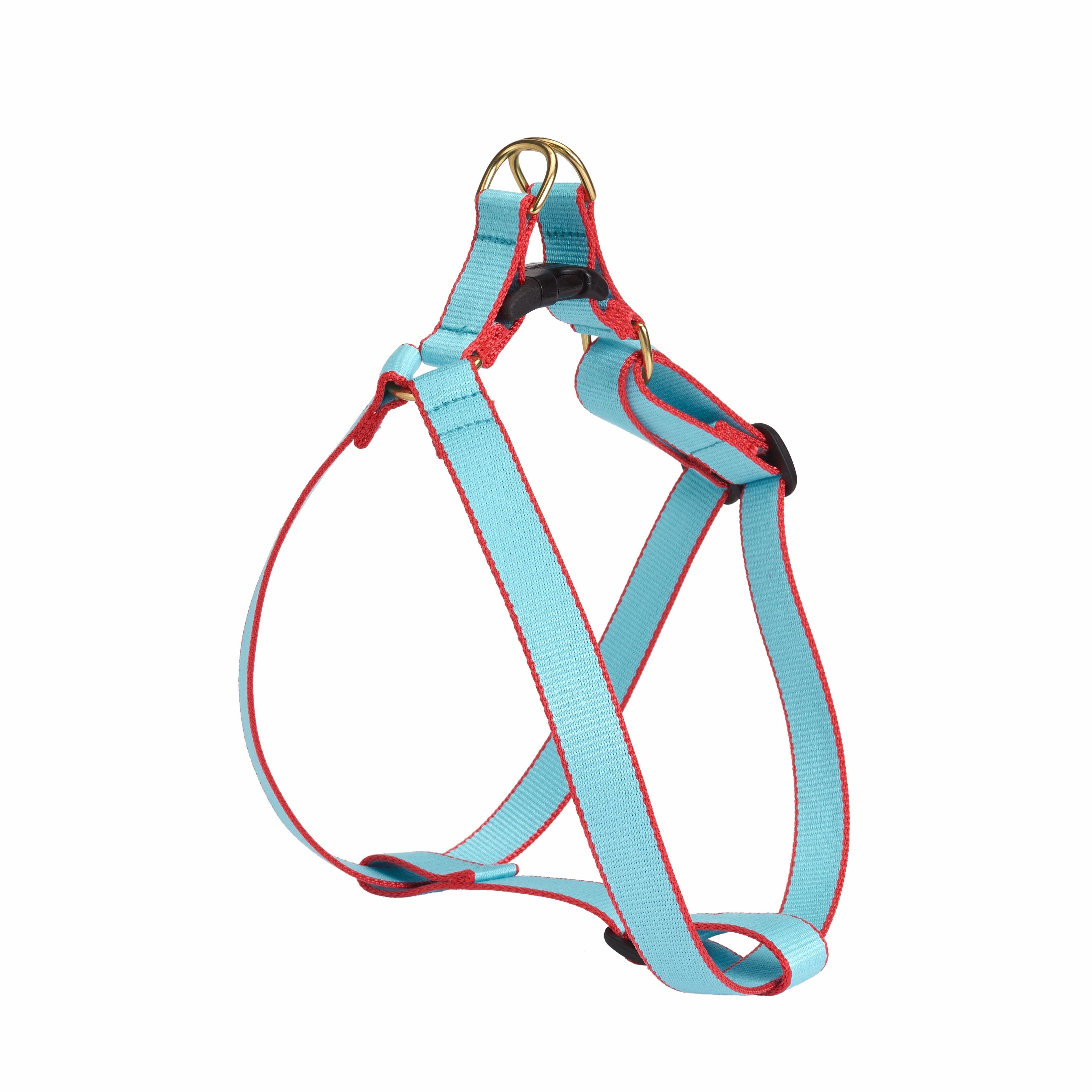 Color Market Dog Harness Narrow (5 8") X-Small (fits girth 8" - 16") Aqua & Coral Dog