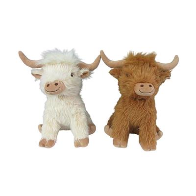 Multipet Highland Cow Plush Dog Toy – Soft Squeaky Cuddly Toy 8"