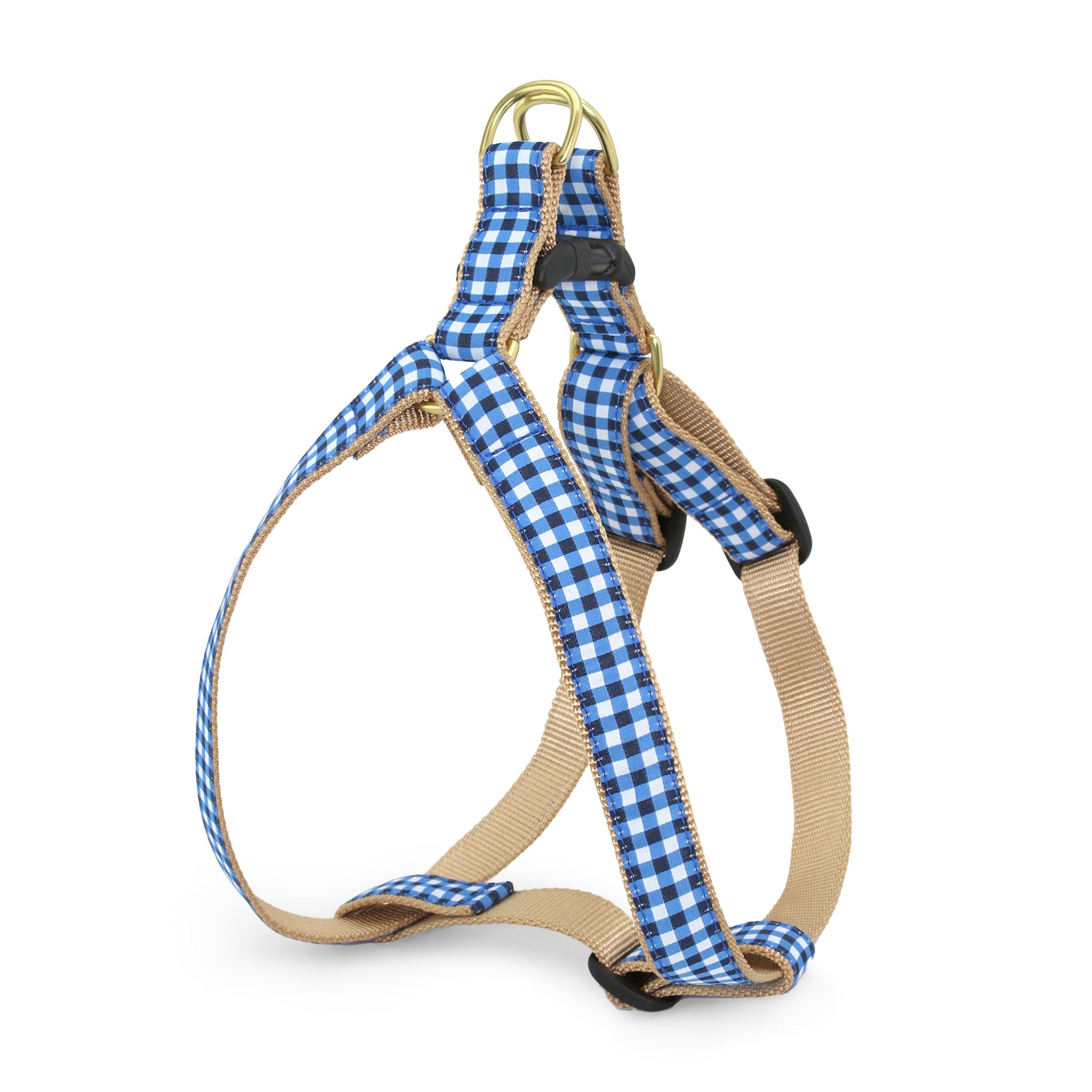 Navy Gingham Dog Harness Dog