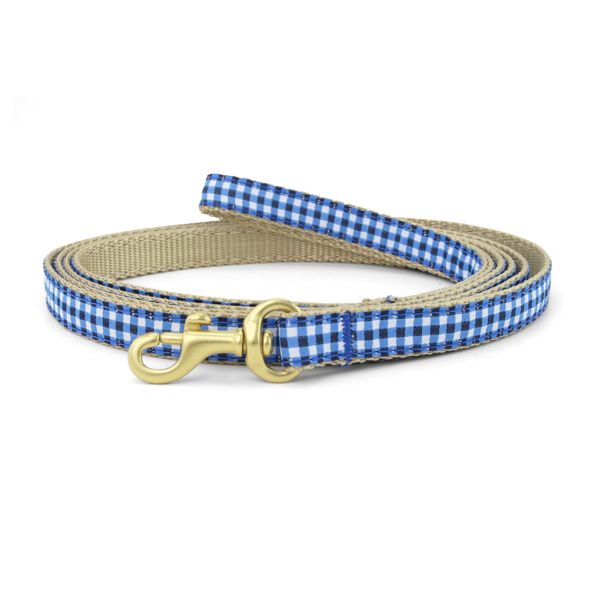 Navy Gingham Small Breed Dog Lead Dog