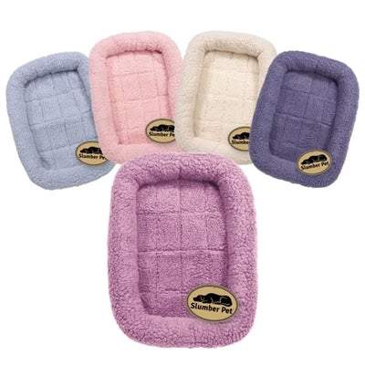 Slumber Pet™ Sherpa Crate Dog Bed – Cozy Bumper Cushion for Napping