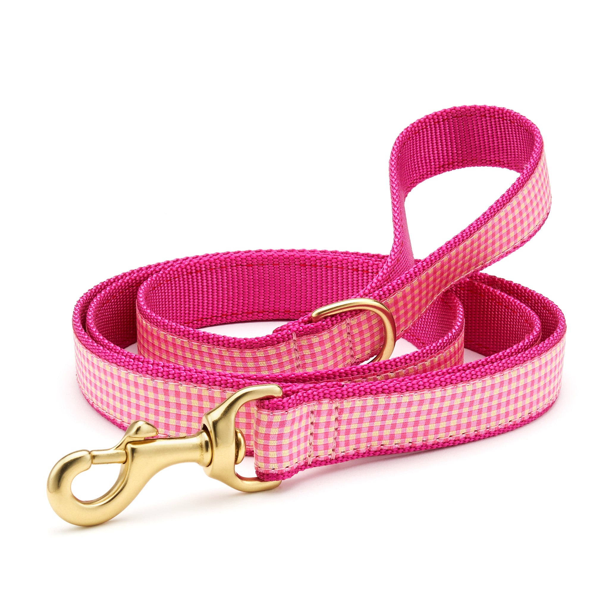 Pink Gingham Dog Lead Dog