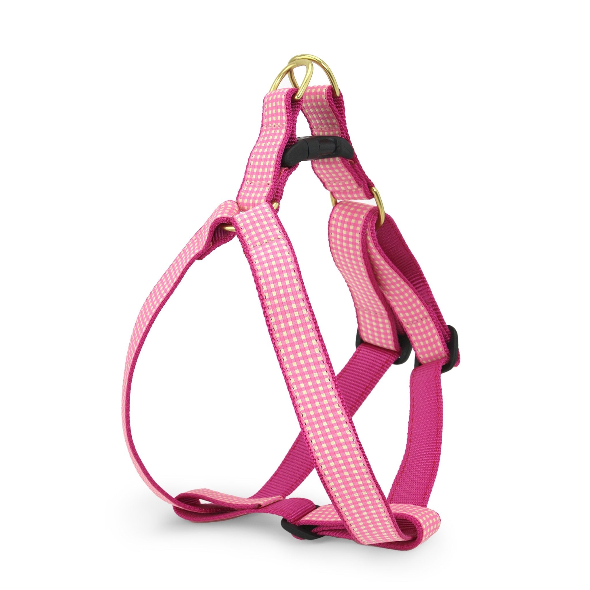 Pink Gingham Dog Harness Dog