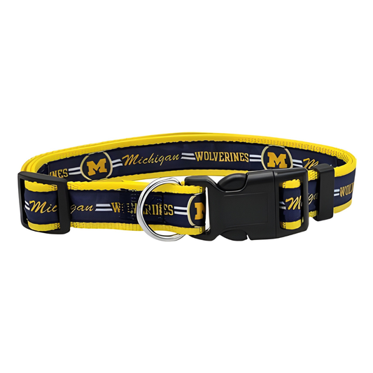 Pets First NCAA Dog Collar – Michigan Team Spirit, Adjustable & Durable